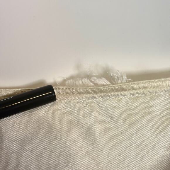 Vintage Cream Crop Satin Bralette Camisole Size Small Coquette PinUp Crop Top - Picture 5 of 8